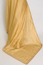 Nagma | Soft Tissue Gold Designer Saree with Hand Embroidery Border