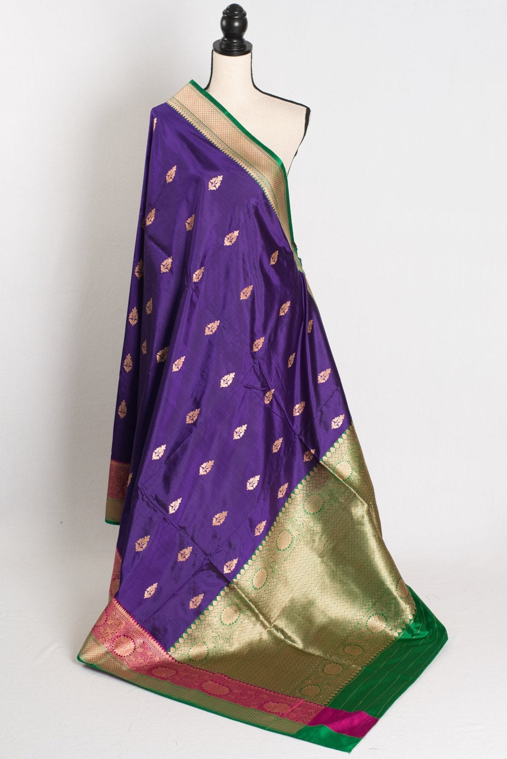 Nayana : Silk Mark Certified Purple Katan Banarasi Saree