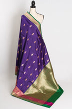 Nayana : Silk Mark Certified Purple Katan Banarasi Saree