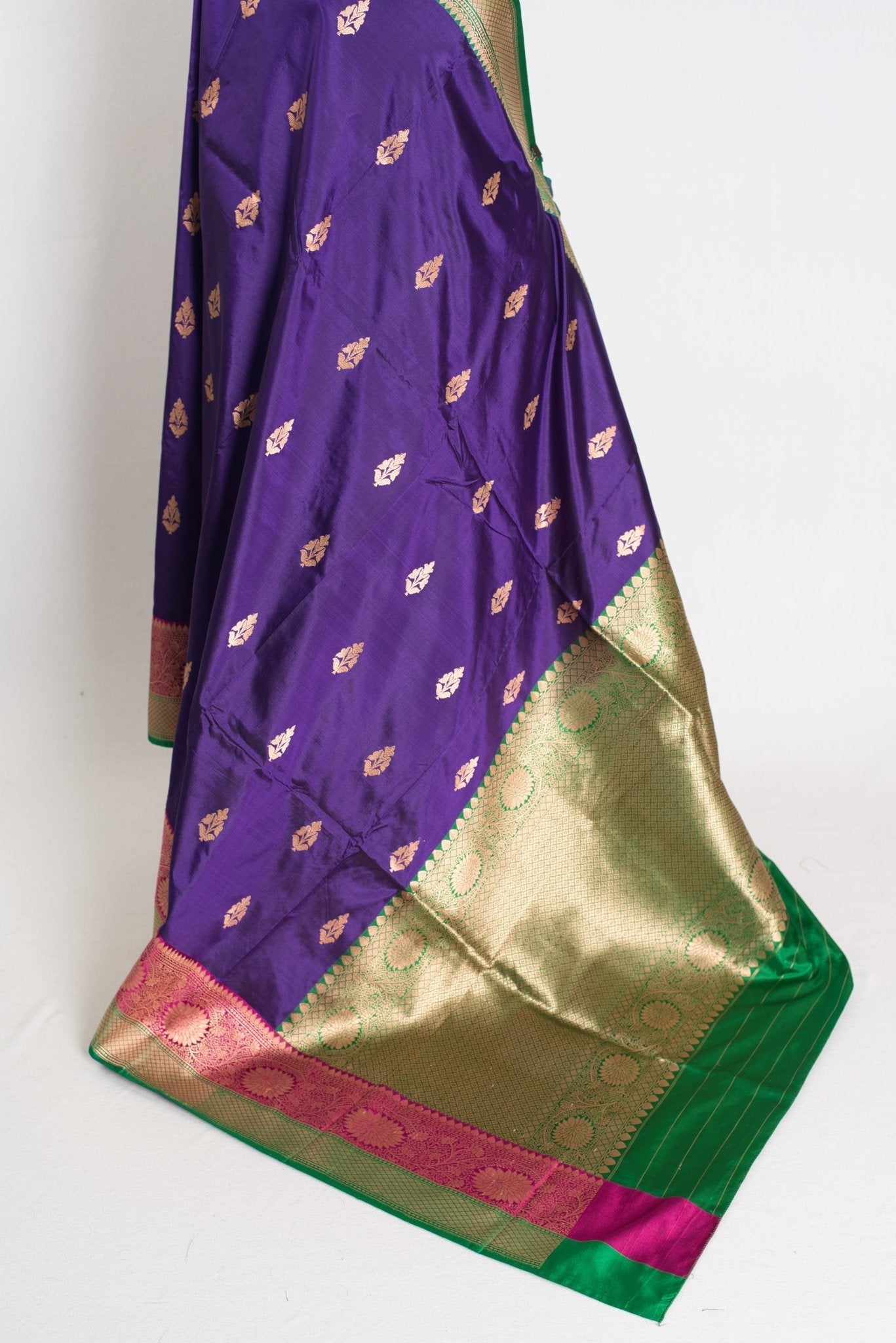 Nayana : Silk Mark Certified Purple Katan Banarasi Saree