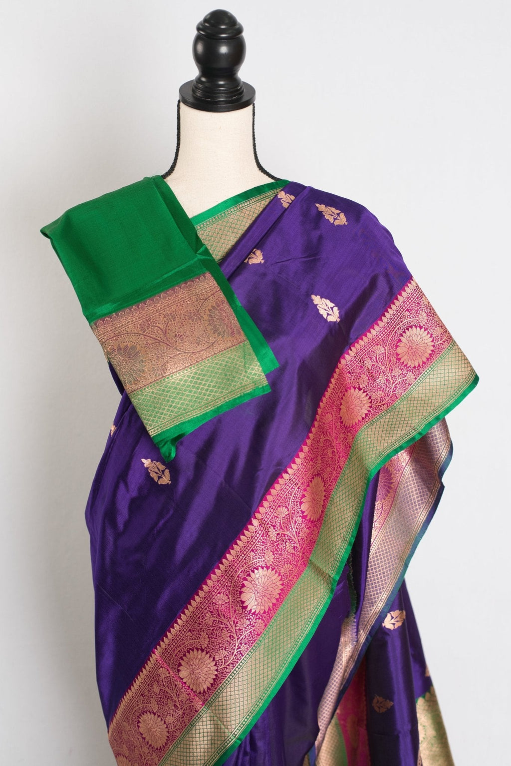 Nayana : Silk Mark Certified Purple Katan Banarasi Saree