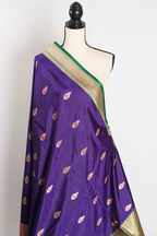 Nayana : Silk Mark Certified Purple Katan Banarasi Saree