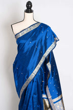 Neha : Certified Silk Banarasi Saree with Resham Work in Blue