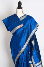 Neha : Certified Silk Banarasi Saree with Resham Work in Blue