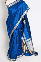 Neha : Certified Silk Banarasi Saree with Resham Work in Blue