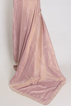 Noor | Soft Tissue Pastel Mauve Designer Saree with Handwork Pearl Border