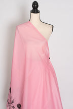 Neha | Pink Semi Kota Silk Saree with Appliqué Work & Machine Embroidery
