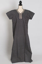 Printed Black Pure Cotton Nightwear in Regular Size — Style B (Oct)