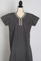 Printed Black Pure Cotton Nightwear in Regular Size — Style B (Oct)
