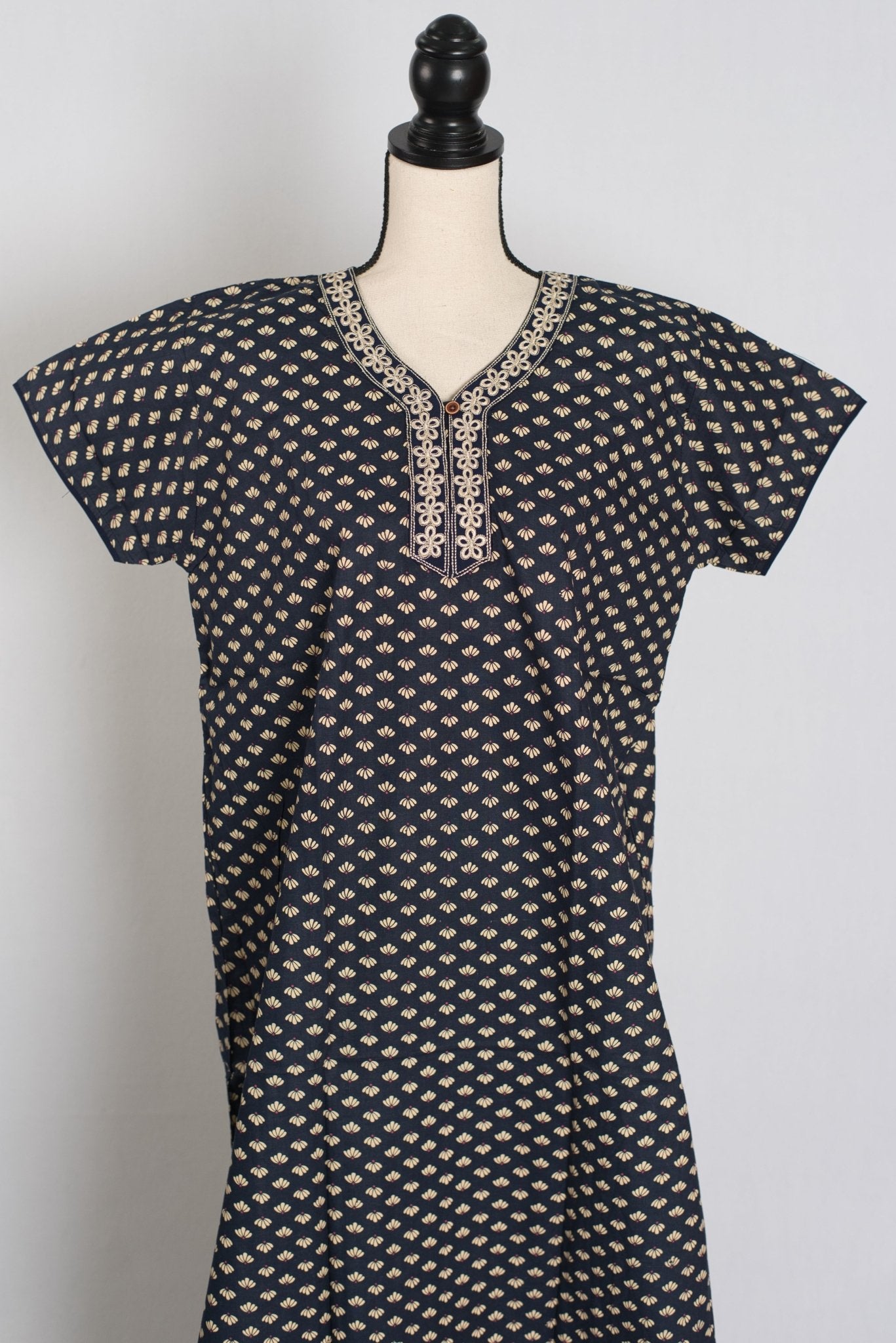 Printed Black Pure Cotton Nightwear in Regular Size — Style B (Oct)