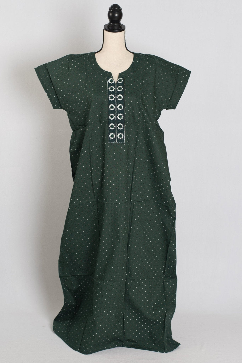Printed Bottle Green Pure Cotton Nightwear in Regular Size