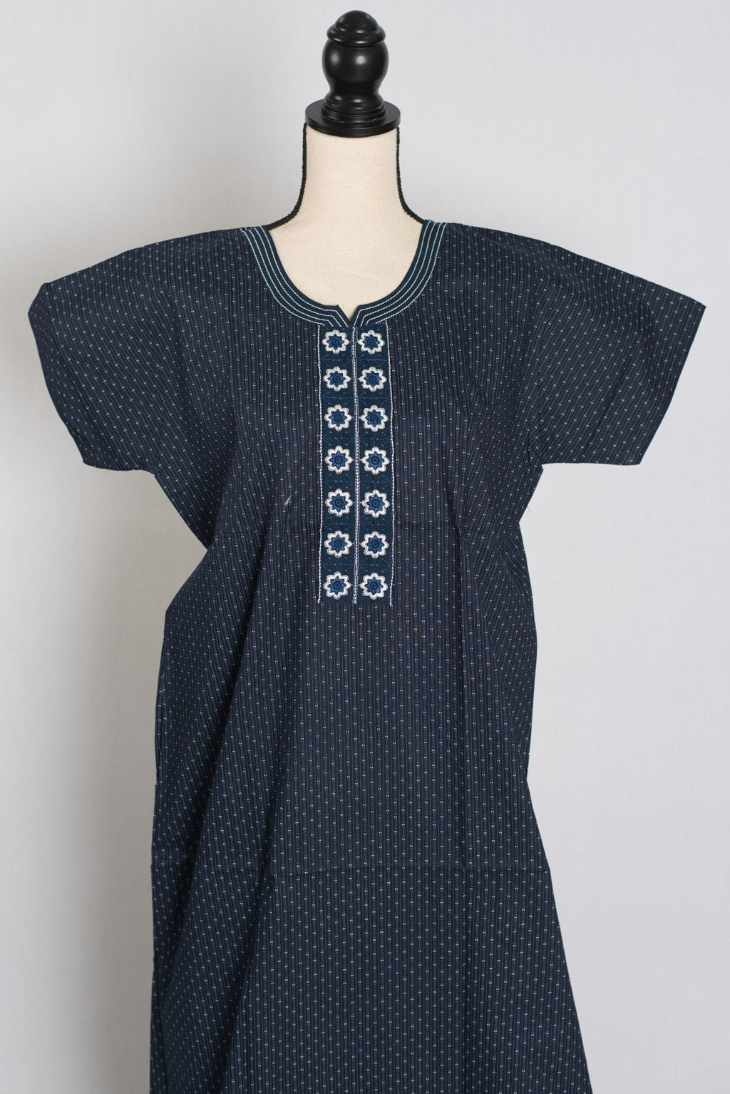 Printed Dark Blue Pure Cotton Nightwear in Regular Size
