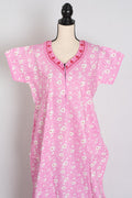 Printed Pink Pure Cotton Nightwear in Regular Size — Style C (Oct)