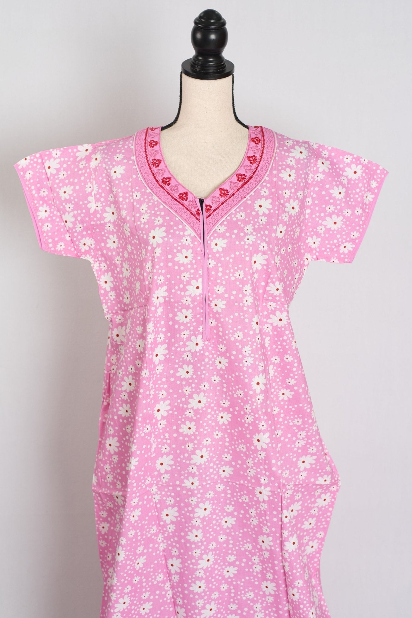 Printed Pink Pure Cotton Nightwear in Regular Size — Style C (Oct)