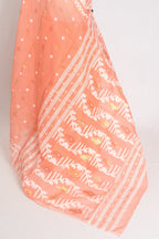 Ramani : Peach Orange Blended Soft Cotton Jamdani Bengali Saree