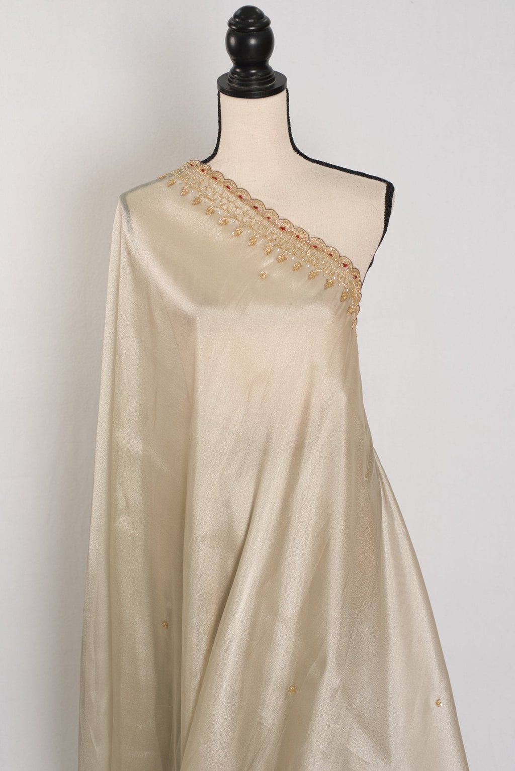 Rebecca : Tissue Designer Saree in Silver with Cut Dana Embroidery | Partywear