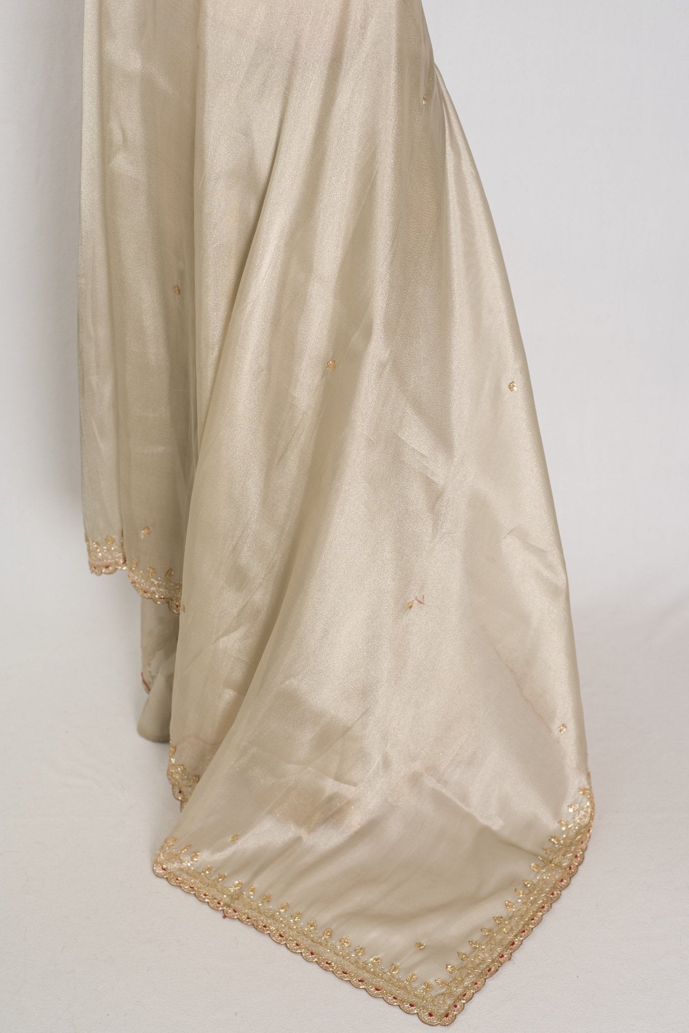Rebecca : Tissue Designer Saree in Silver with Cut Dana Embroidery | Partywear