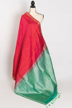Roopa: Peachy Orange Polka Dot Kanjivaram Silk Saree | Silk Mark