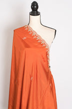 Sargam : Orange Hand Embroidery Zardosi Crepe Silk Partywear Saree