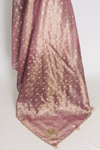 Shobha: Mauve Soft Tissue Saree with Hand Zardosi Embroidery | Partywear