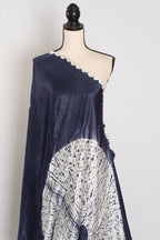 Sia: Bluish Grey Hand Shibori Modal Silk Designer Saree