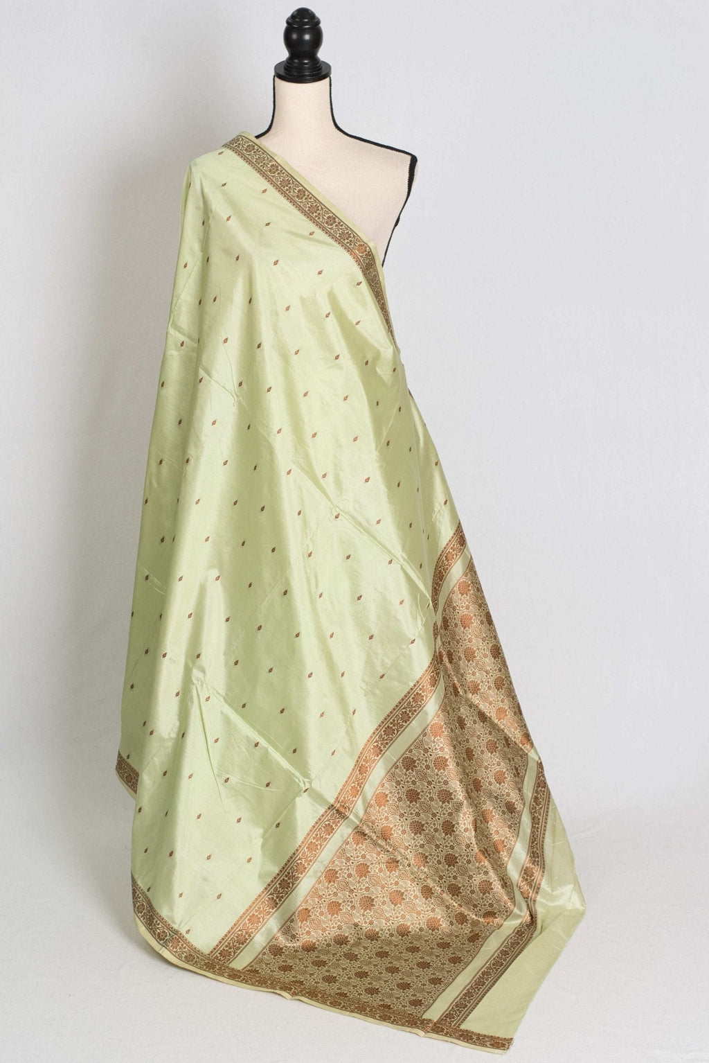 Snigdha : Certified Silk Banarasi Saree with Resham Work in Sea Green