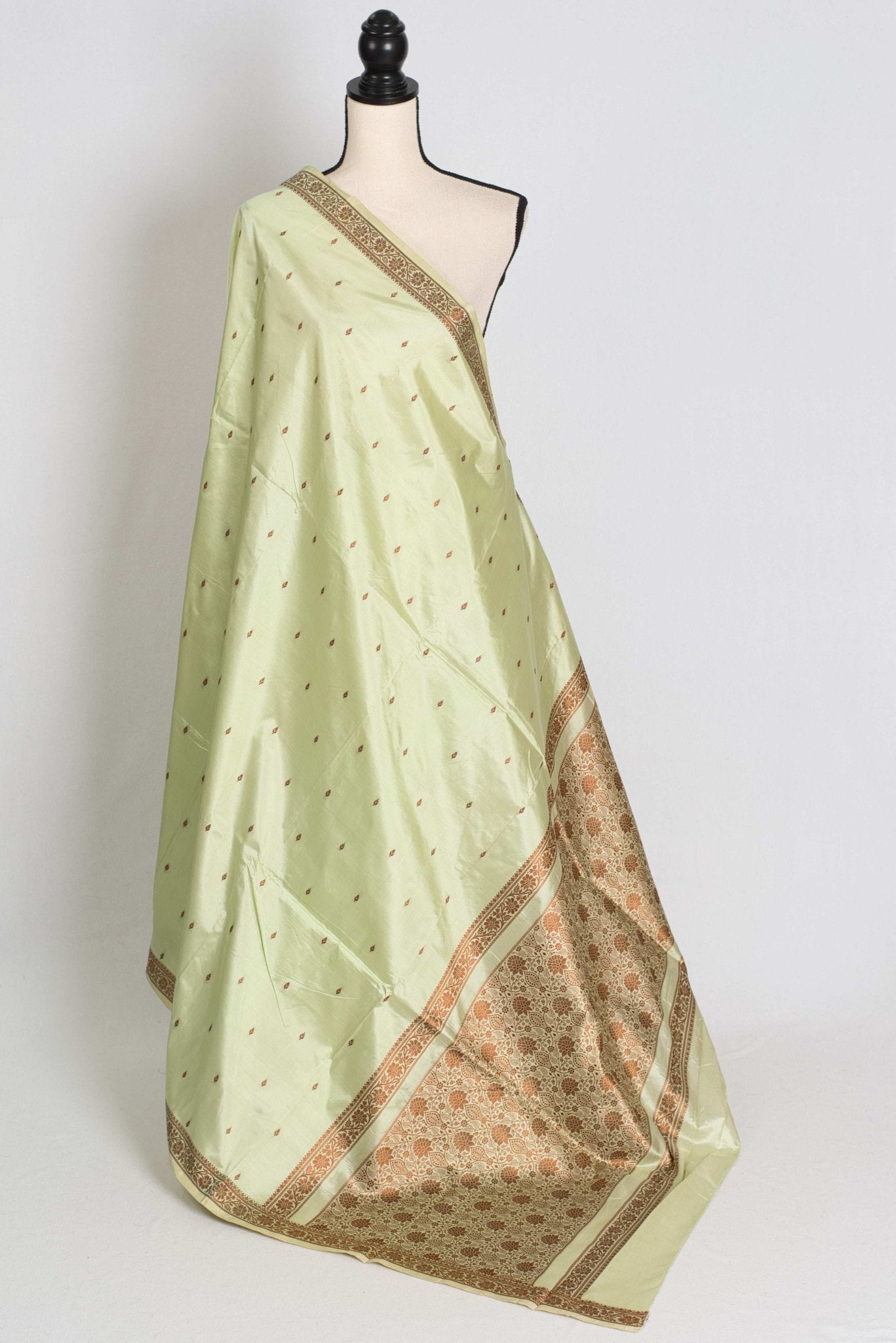 Snigdha : Certified Silk Banarasi Saree with Resham Work in Sea Green