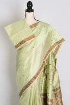 Snigdha : Certified Silk Banarasi Saree with Resham Work in Sea Green
