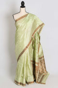 Snigdha : Certified Silk Banarasi Saree with Resham Work in Sea Green