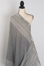 Snigdha: Grey and Silver Hand Block Printed Saree | Soft Linen Cotton