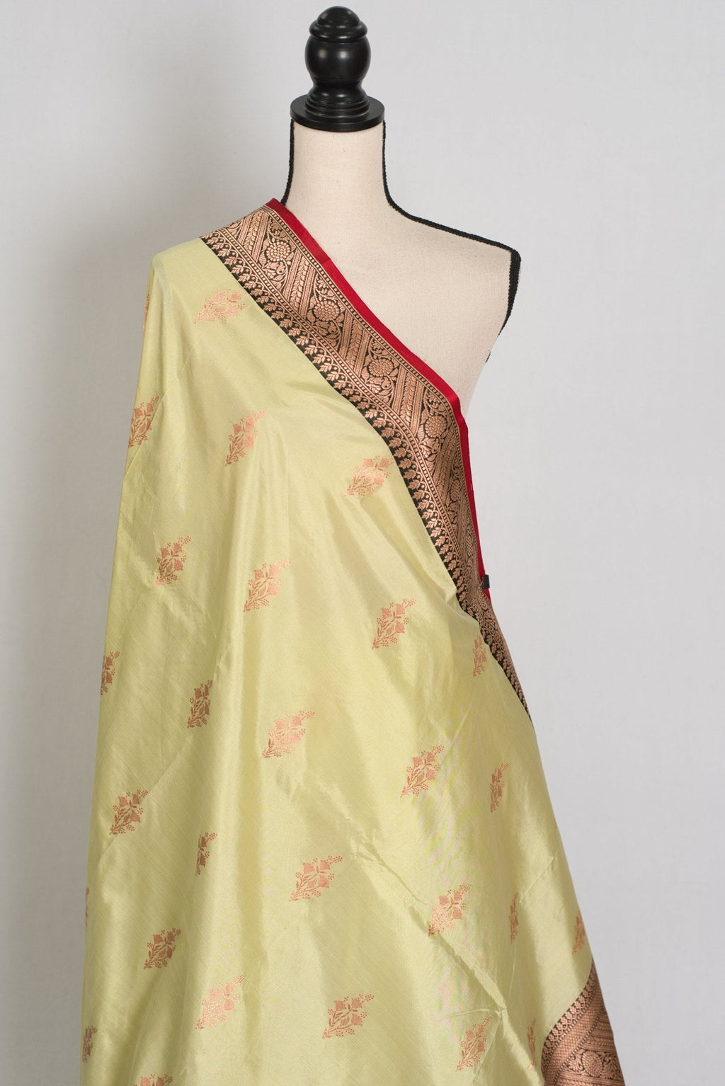 Sree: Silk Mark Certified Lime Green Katan Banarasi Silk Saree