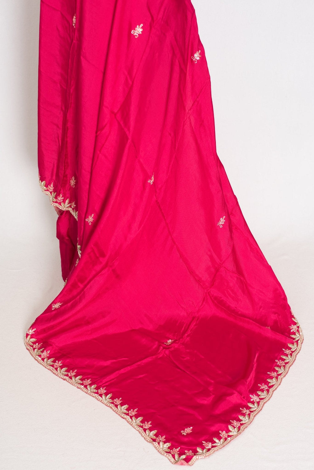 Sunaina: Dark Pink Designer Saree with Zardosi & Stone Work | Partywear