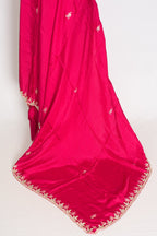 Sunaina: Dark Pink Designer Saree with Zardosi & Stone Work | Partywear