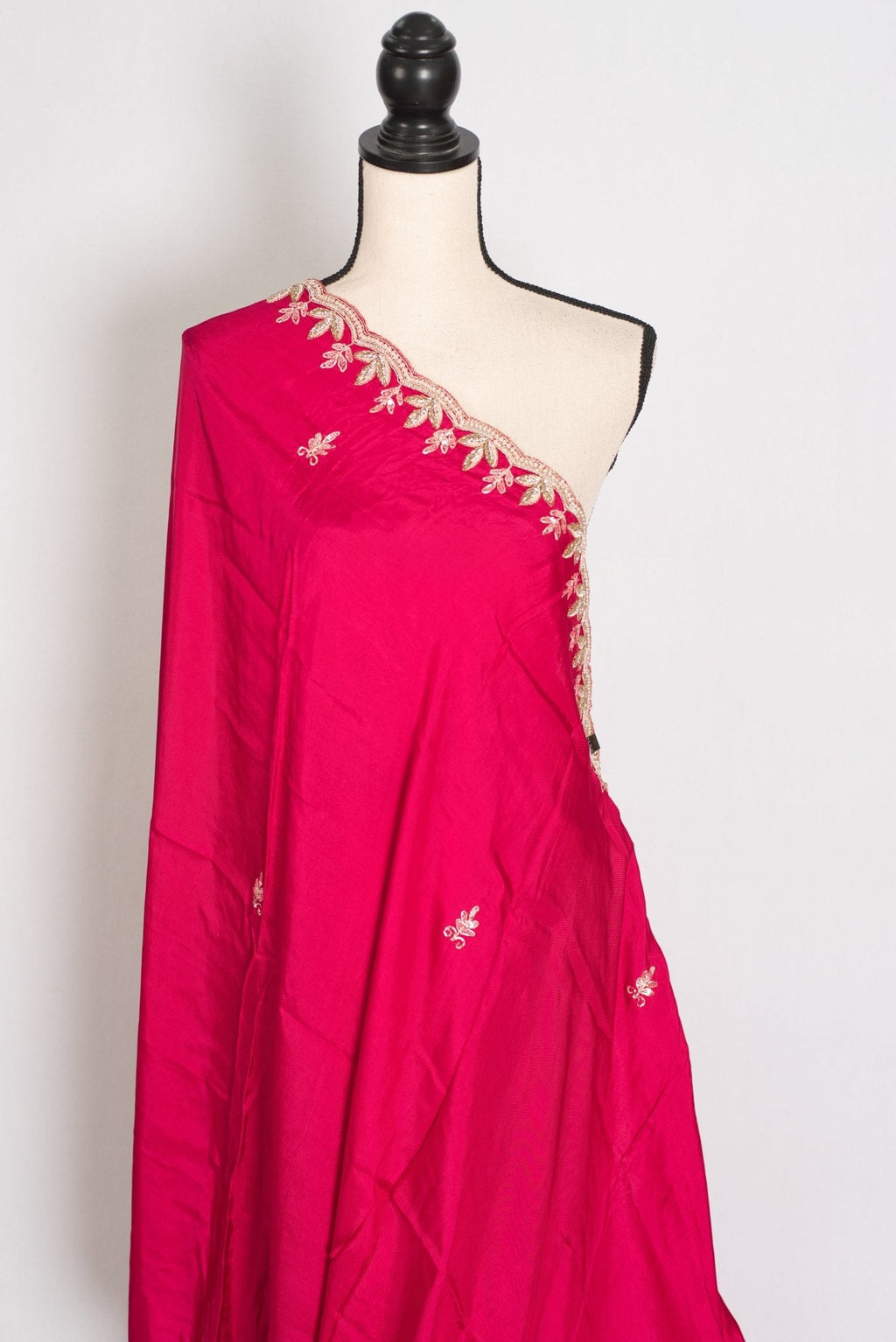 Sunaina: Dark Pink Designer Saree with Zardosi & Stone Work | Partywear