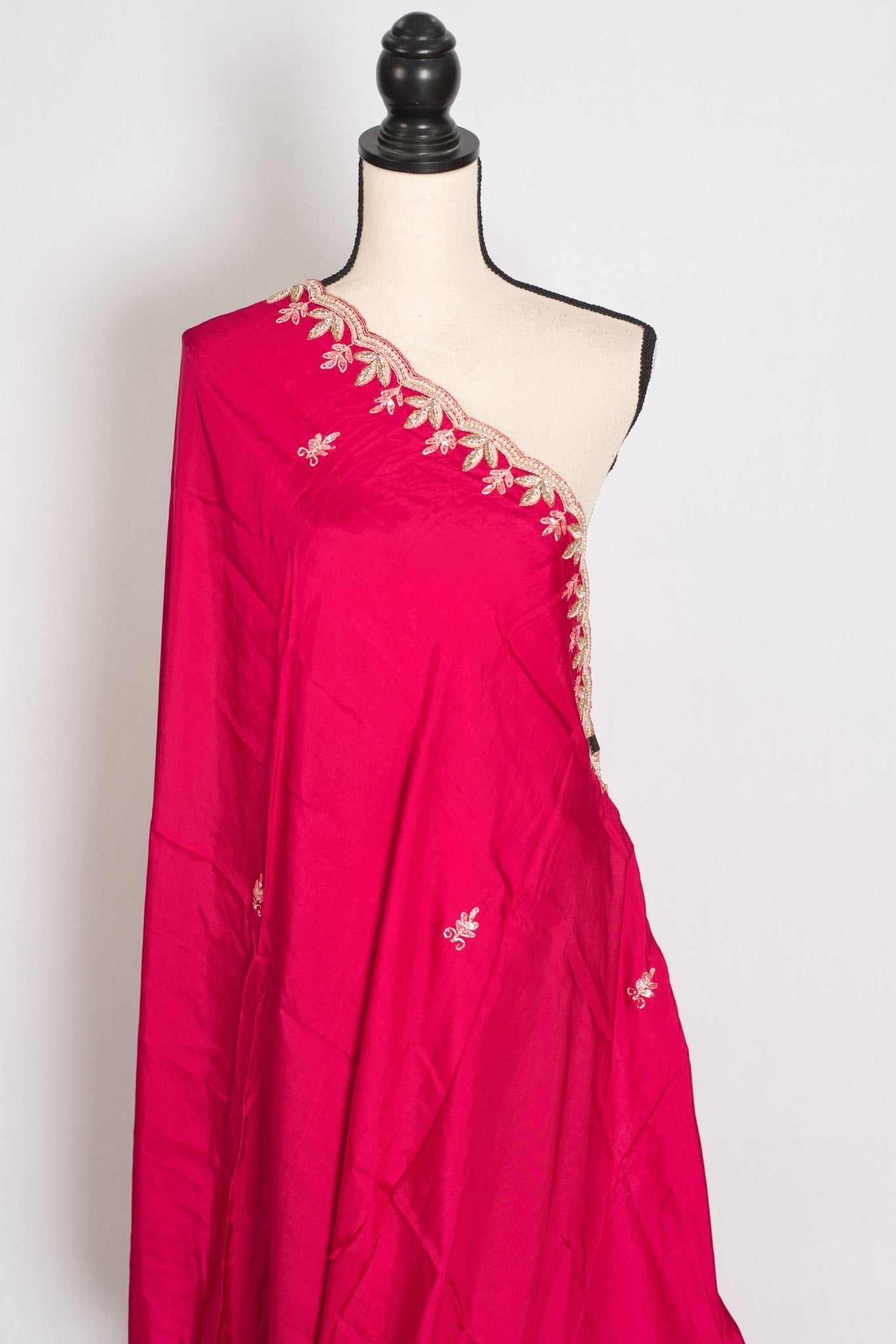 Sunaina: Dark Pink Designer Saree with Zardosi & Stone Work | Partywear