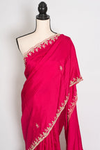Sunaina: Dark Pink Designer Saree with Zardosi & Stone Work | Partywear