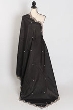 Sunayna | Black Crush Tissue Designer Partywear Saree - Bollywood Fashion