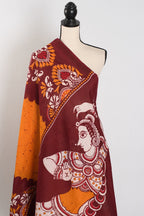 Trina: Orange & Red Batik Printed Mulmul Cotton Saree | Lightweight Handloom