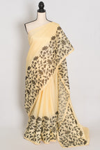 Ritaja | Yellow & Black Semi Kota Silk Saree | Budget Saree