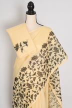Ritaja | Yellow & Black Semi Kota Silk Saree | Budget Saree