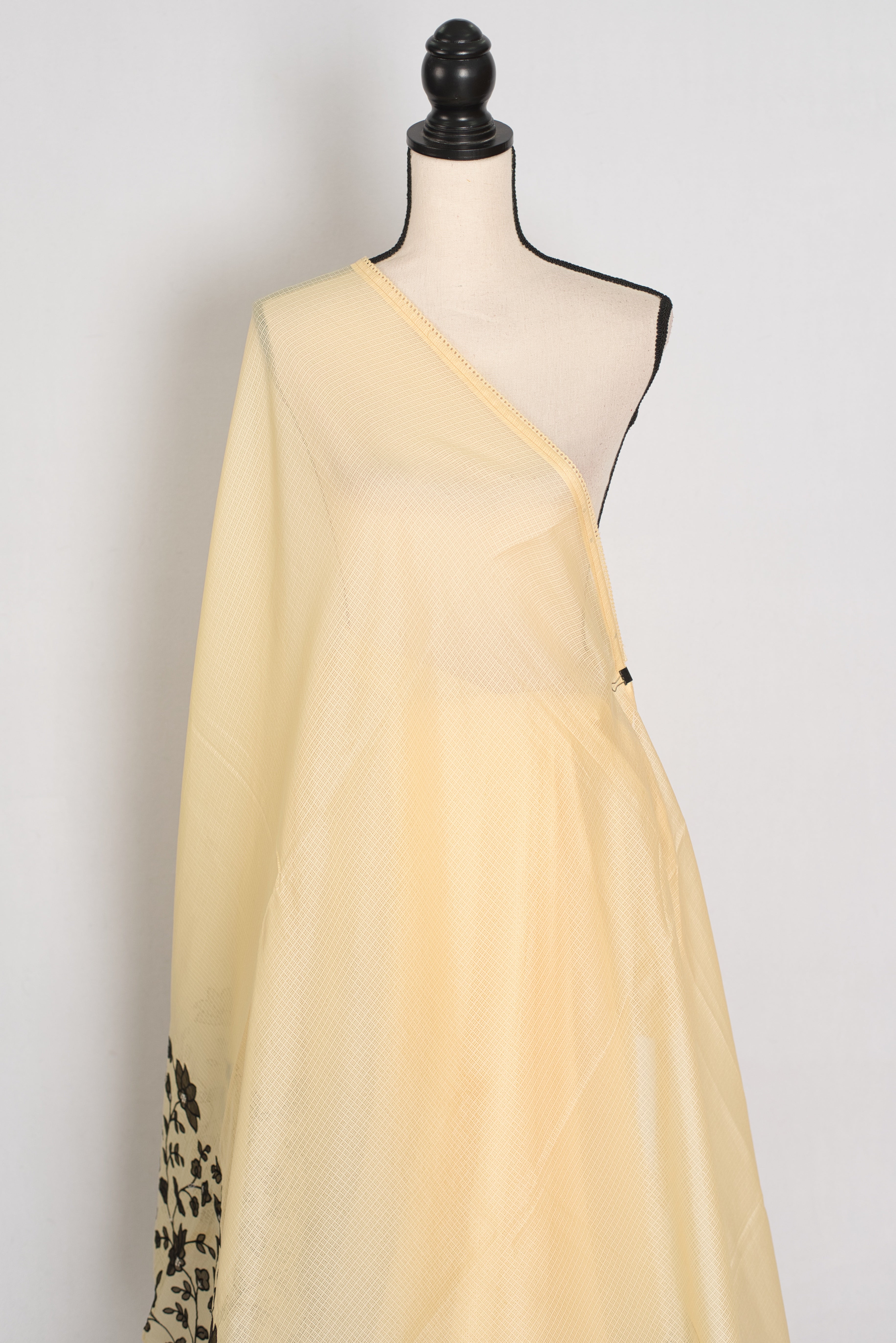 Ritaja | Yellow & Black Semi Kota Silk Saree | Budget Saree